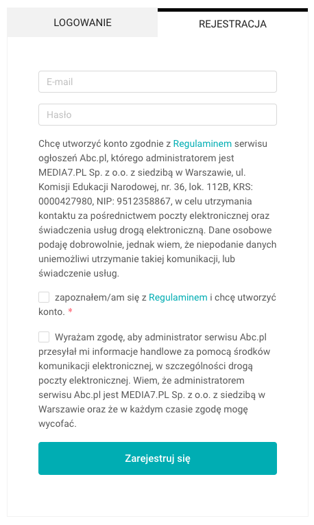 rejestracja abc.pl